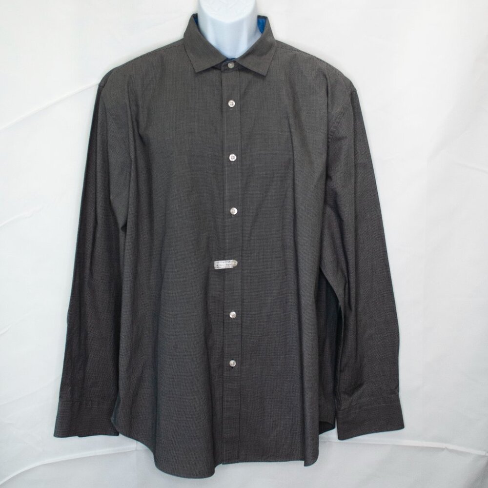 Nautica Slim Fit Button Down Shirt Mens XL Gray Wrinkle Resistant Office CC05